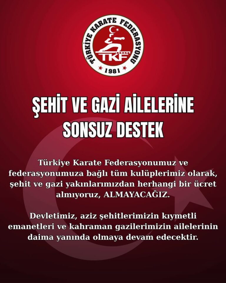 Türkiye Karate Federasyonu’ndan Şehit ve Gazi Ailelerine Anlamlı Destek