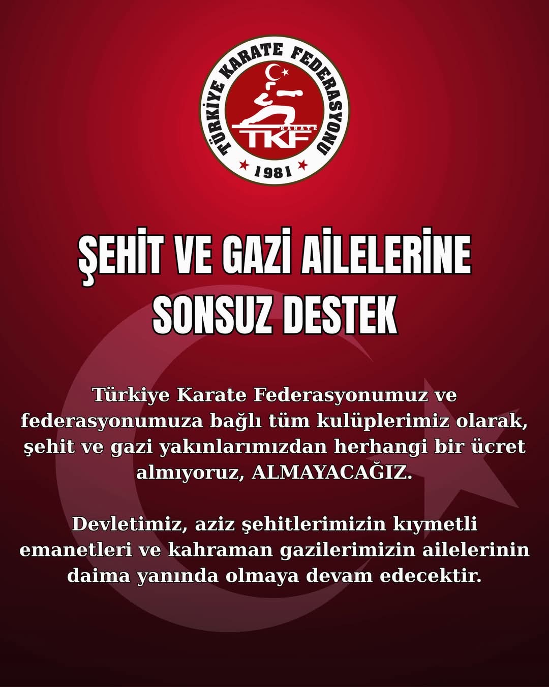Türkiye Karate Federasyonu’ndan Şehit ve Gazi Ailelerine Anlamlı Destek