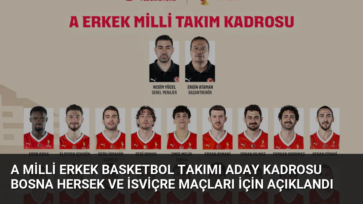 A Milli Erkek Basketbol Takımı Aday Kadrosu Bosna Hersek ve İsviçre Maçları İçin Açıklandı