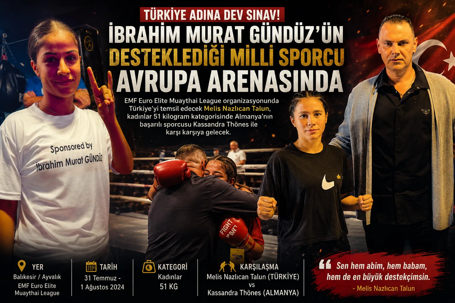 Türkiye Adına Dev Sınav! İbrahim Murat Gündüz’ün Desteklediği Milli Sporcu Avrupa Arenasında