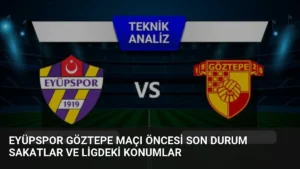 Eyüpspor Göztepe Maçı Öncesi Son Durum Sakatlar ve Ligdeki Konumlar