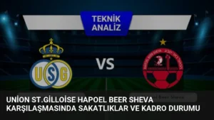 Union St.Gilloise Hapoel Beer Sheva Karşılaşmasında Sakatlıklar ve Kadro Durumu
